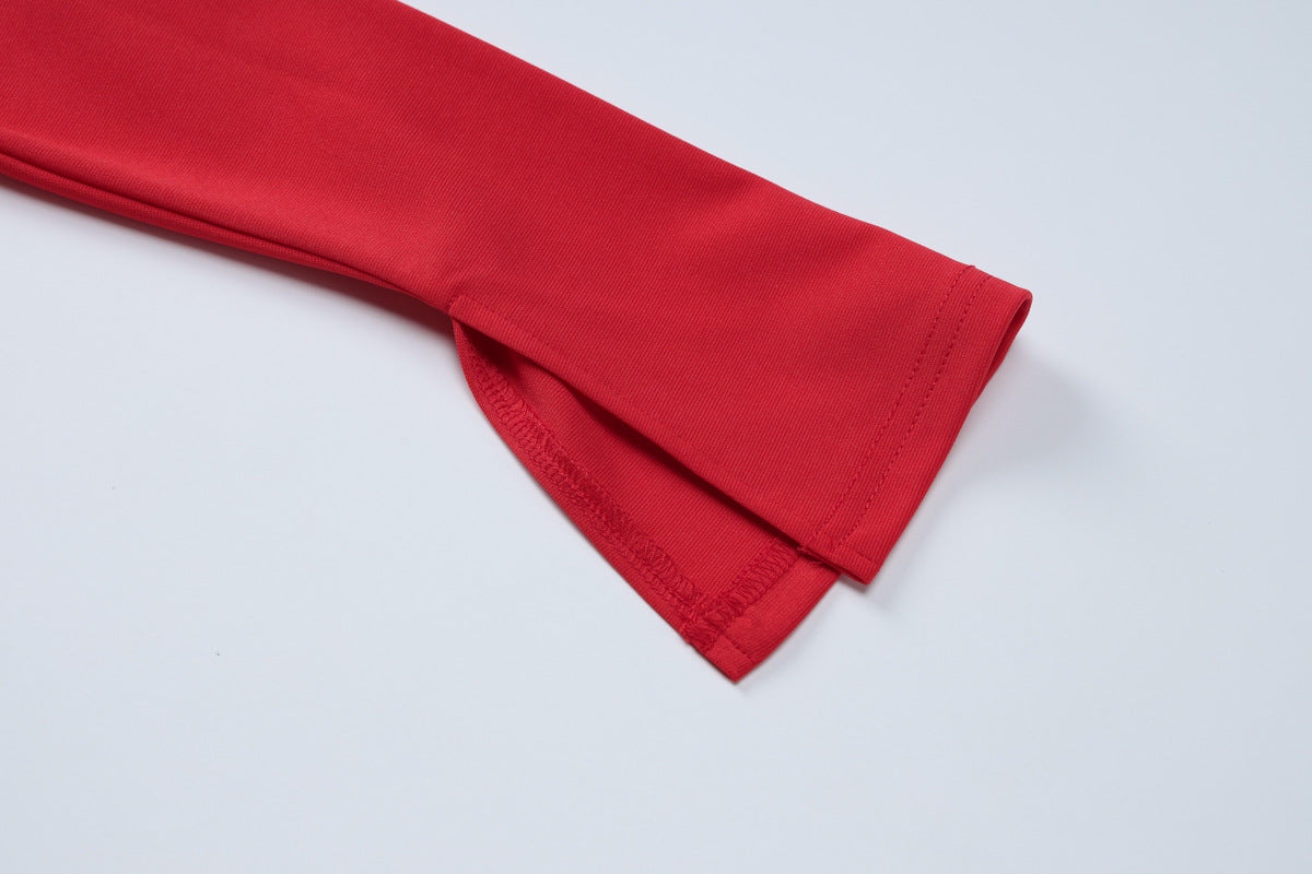 Commute Low-neck Long-sleeved Dress Y2K Fashion Slim A-line Short Dressed Party Evening Clothing For Women