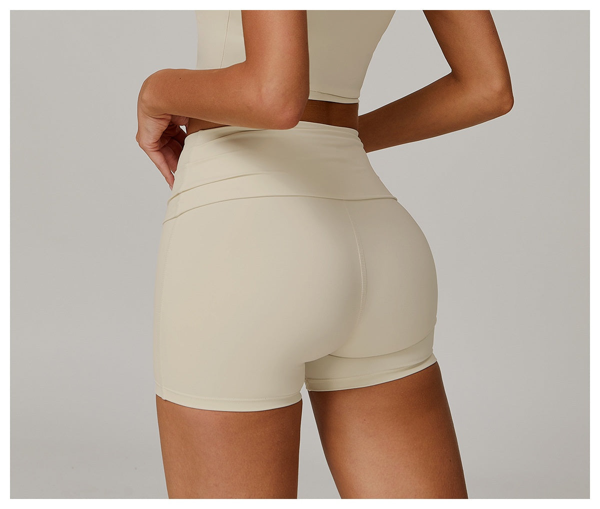 Fold High-waist Quick-drying Yoga Shorts Women's Sports