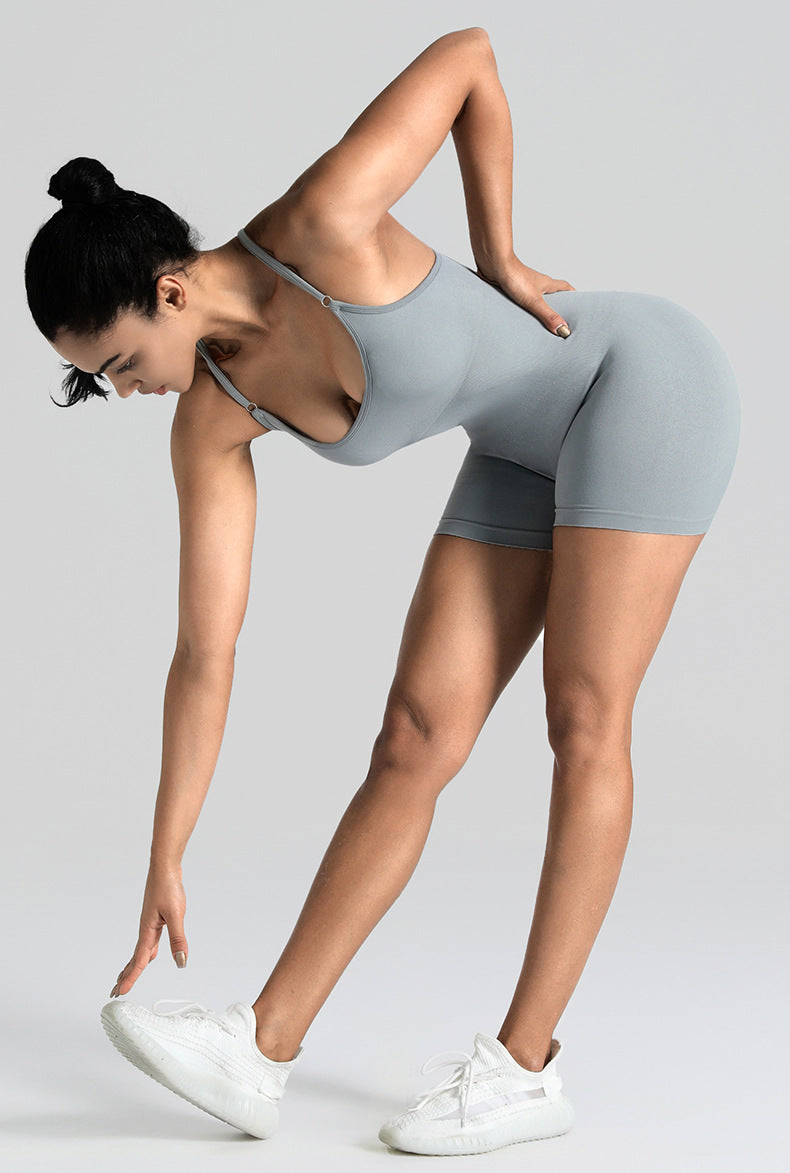 Women's Fashion Seamless Thread Yoga Jumpsuit