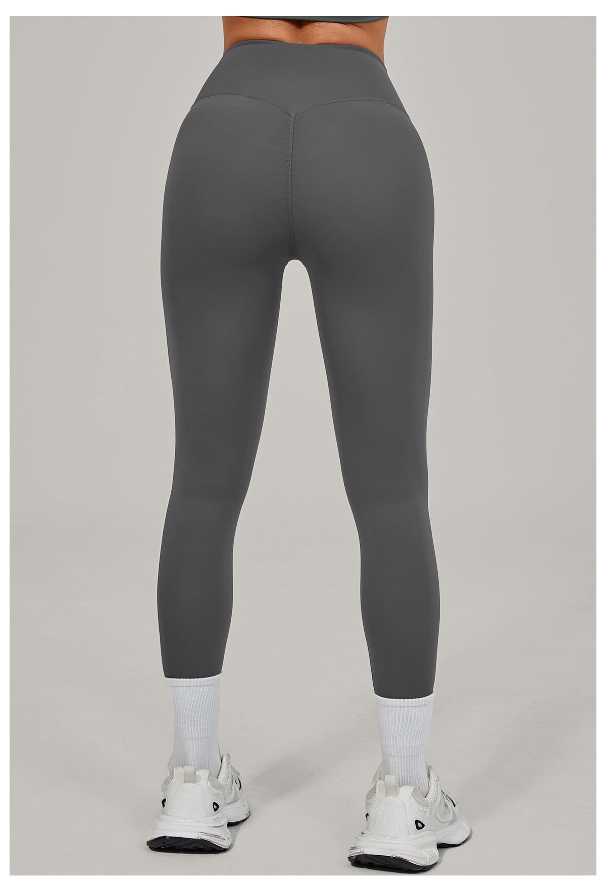 European And American-style High-waisted Yoga Pants With Invisible Pleats
