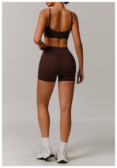 Fold High-waist Quick-drying Yoga Shorts Women's Sports