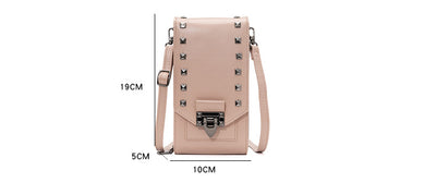 Rivet Design Shoulder Bags Mobile Phone Handbag Solid Color Crossbody Bags Women