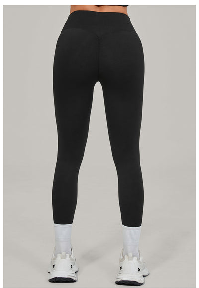 European And American-style High-waisted Yoga Pants With Invisible Pleats