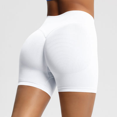 Seamless Three-section Waist Fitness Shorts Women's High Top Sports Yoga Shorts