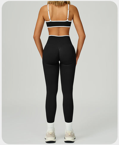 Women's Vest And Pants Color-blocking Yoga Set