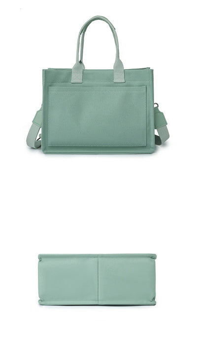 New Canvas Shoulder Bag Women Large Capacity Multi-pocket Handbags Casual Crossbody Shopper Bags For Students