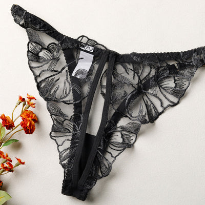 Embroidered Hollow-Out Bra Set Lingerie For Intimate Moments