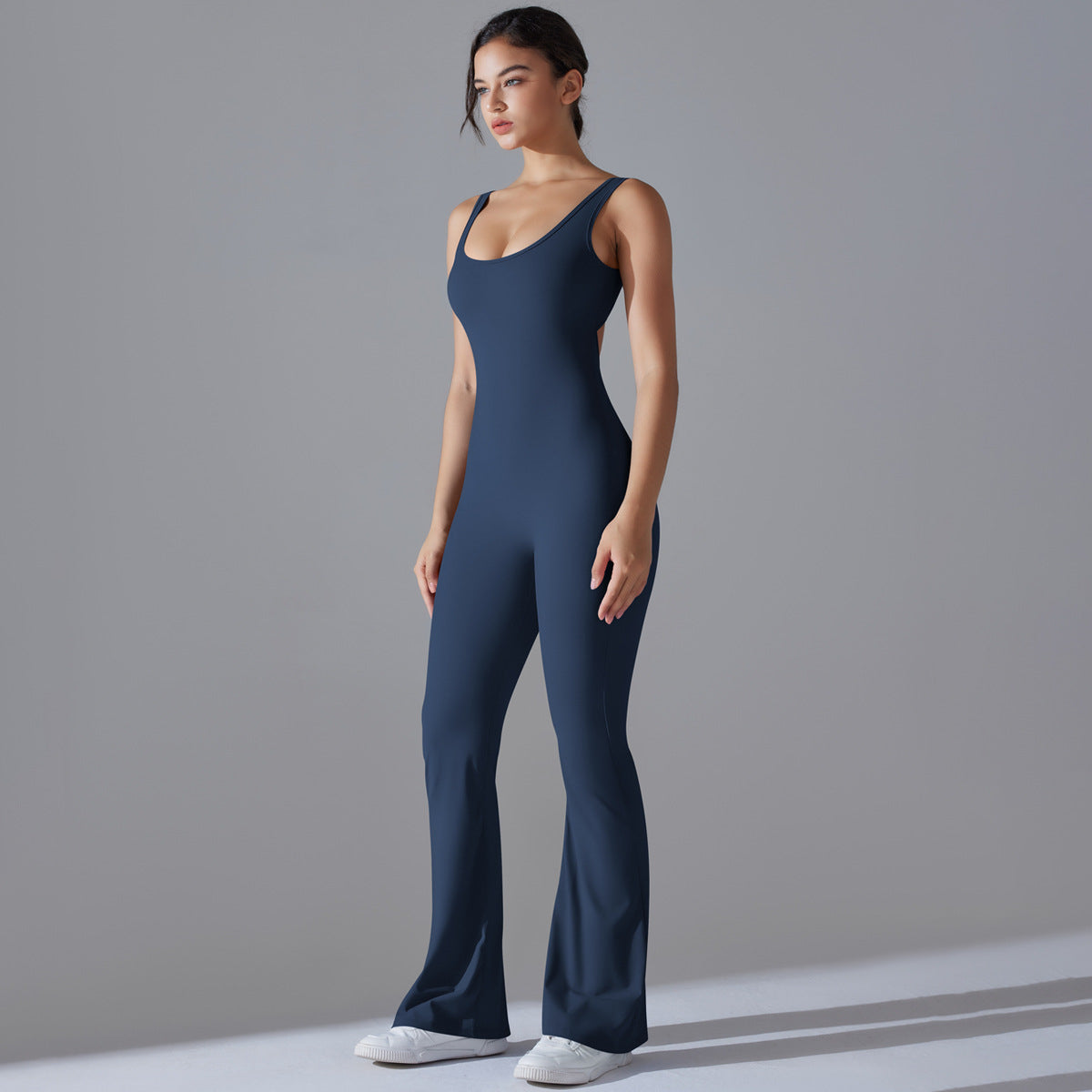 Beauty Back Hip Lifting Long Slim Wide Leg Jumpsuit