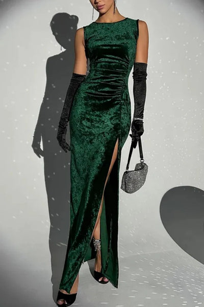 Womens Velvet Evening Gown Long Dress