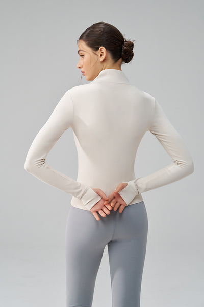 Thickened Thin Fleece Autumn And Winter Fingerless Yoga Top